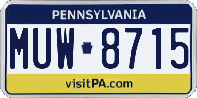 PA license plate MUW8715