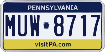 PA license plate MUW8717