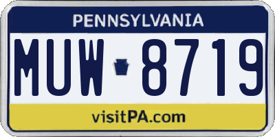 PA license plate MUW8719