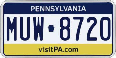 PA license plate MUW8720