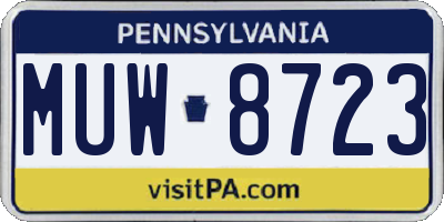 PA license plate MUW8723