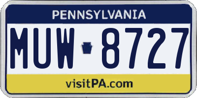 PA license plate MUW8727