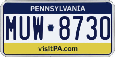 PA license plate MUW8730