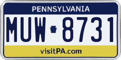 PA license plate MUW8731