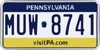 PA license plate MUW8741