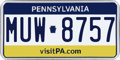 PA license plate MUW8757