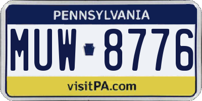 PA license plate MUW8776