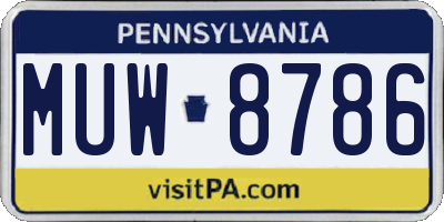 PA license plate MUW8786