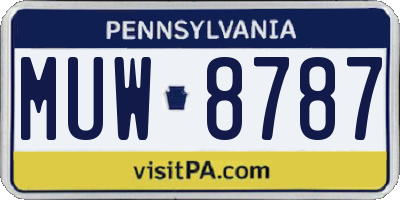 PA license plate MUW8787