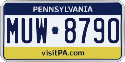 PA license plate MUW8790