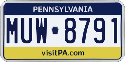 PA license plate MUW8791