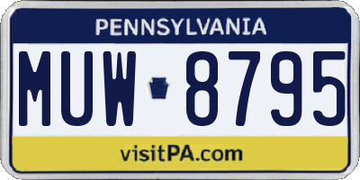 PA license plate MUW8795