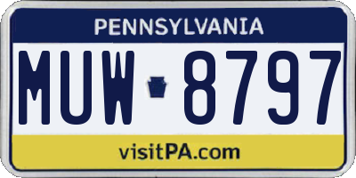 PA license plate MUW8797