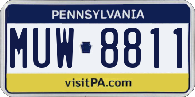 PA license plate MUW8811