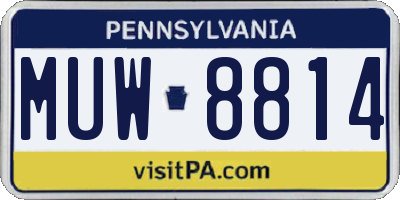 PA license plate MUW8814