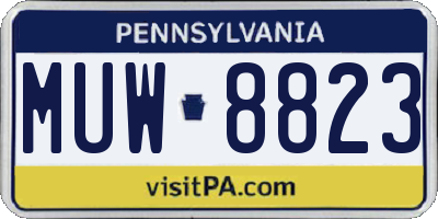 PA license plate MUW8823