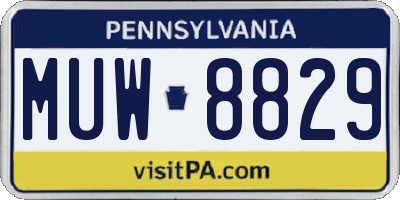 PA license plate MUW8829