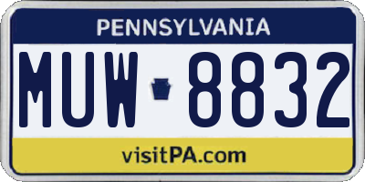 PA license plate MUW8832