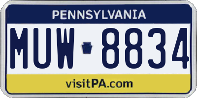 PA license plate MUW8834