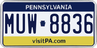 PA license plate MUW8836