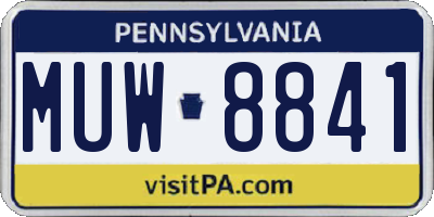 PA license plate MUW8841
