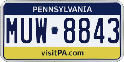PA license plate MUW8843