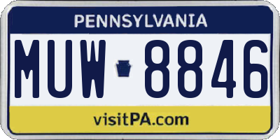 PA license plate MUW8846