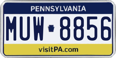 PA license plate MUW8856