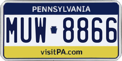 PA license plate MUW8866