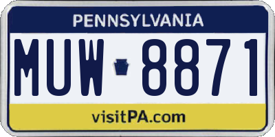 PA license plate MUW8871