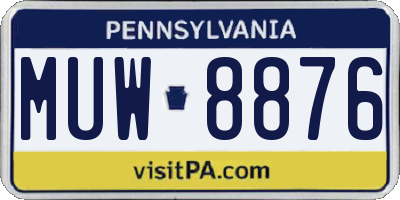 PA license plate MUW8876