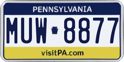 PA license plate MUW8877