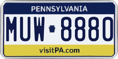 PA license plate MUW8880