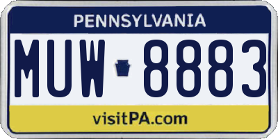 PA license plate MUW8883