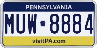 PA license plate MUW8884