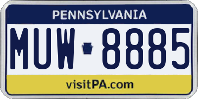 PA license plate MUW8885
