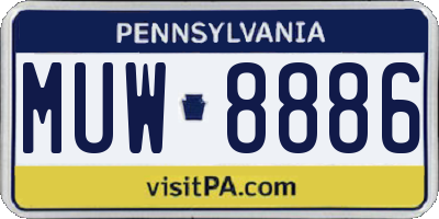 PA license plate MUW8886