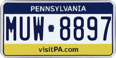 PA license plate MUW8897