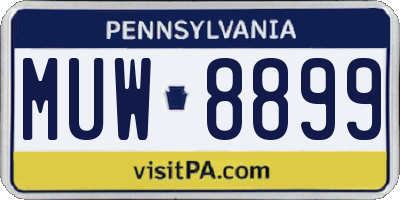 PA license plate MUW8899