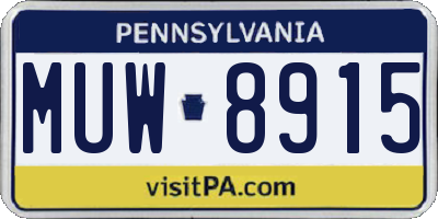 PA license plate MUW8915