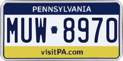 PA license plate MUW8970