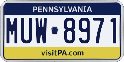 PA license plate MUW8971