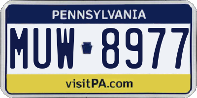 PA license plate MUW8977