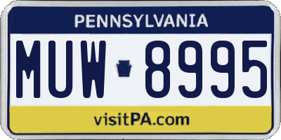 PA license plate MUW8995