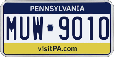PA license plate MUW9010