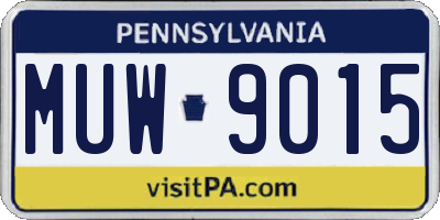 PA license plate MUW9015