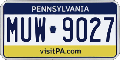 PA license plate MUW9027