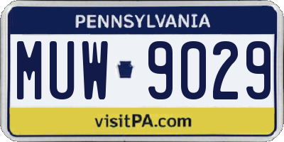 PA license plate MUW9029