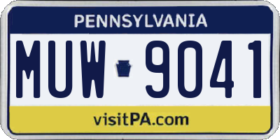 PA license plate MUW9041