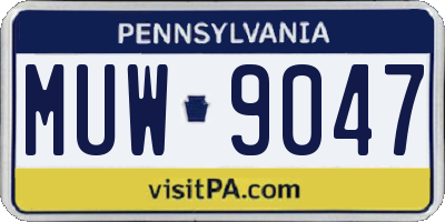 PA license plate MUW9047